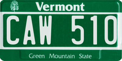 VT license plate CAW510