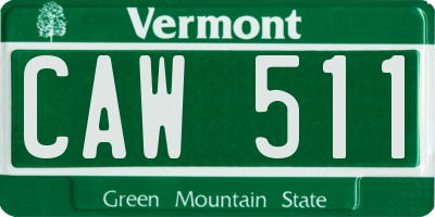 VT license plate CAW511