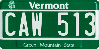 VT license plate CAW513