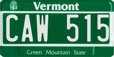 VT license plate CAW515