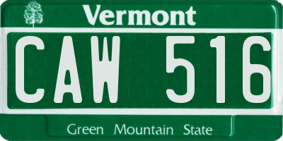VT license plate CAW516