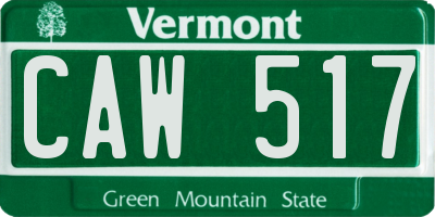 VT license plate CAW517