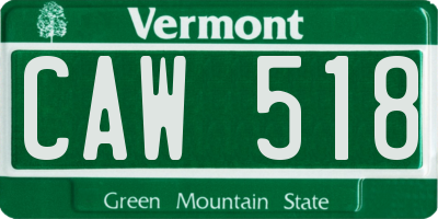 VT license plate CAW518