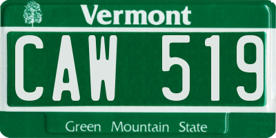 VT license plate CAW519