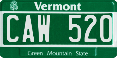 VT license plate CAW520