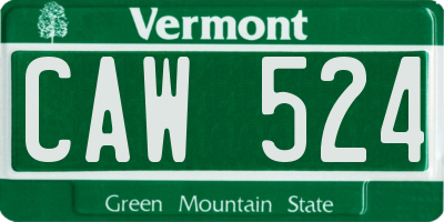 VT license plate CAW524
