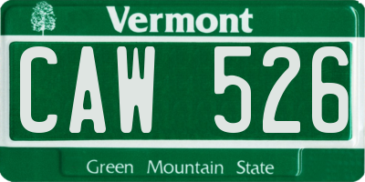 VT license plate CAW526