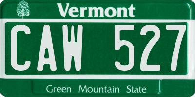 VT license plate CAW527