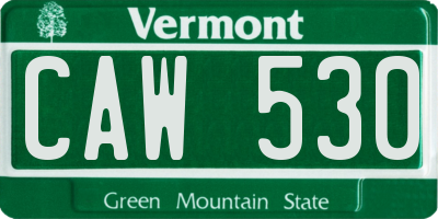 VT license plate CAW530