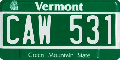 VT license plate CAW531