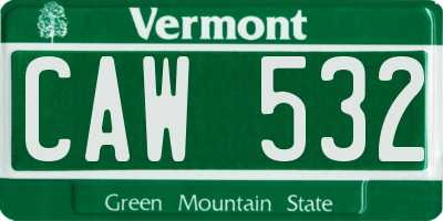 VT license plate CAW532