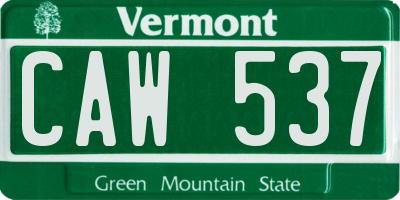 VT license plate CAW537
