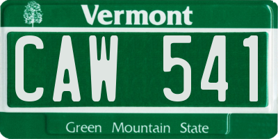 VT license plate CAW541