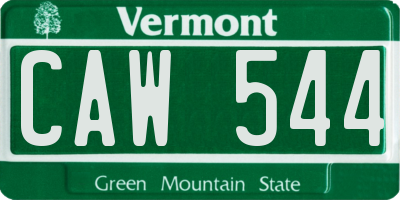 VT license plate CAW544