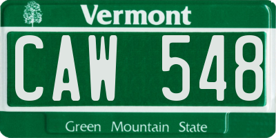 VT license plate CAW548