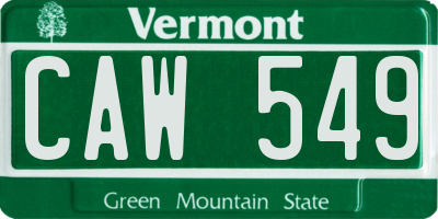 VT license plate CAW549