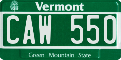 VT license plate CAW550