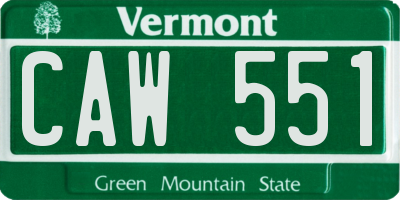 VT license plate CAW551