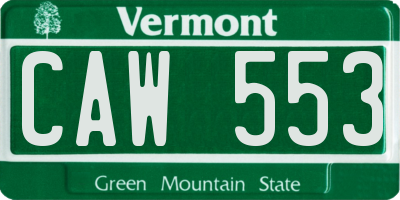 VT license plate CAW553