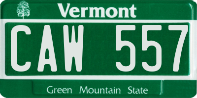 VT license plate CAW557
