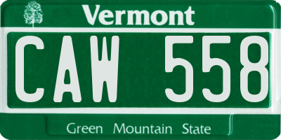 VT license plate CAW558