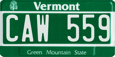 VT license plate CAW559