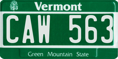 VT license plate CAW563