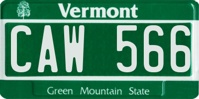 VT license plate CAW566