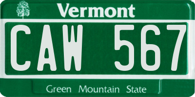 VT license plate CAW567