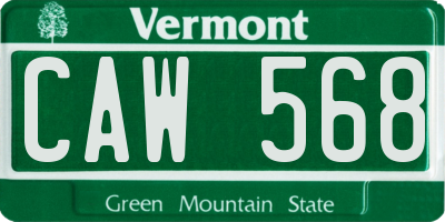 VT license plate CAW568