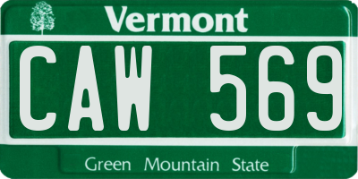 VT license plate CAW569