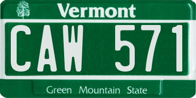 VT license plate CAW571