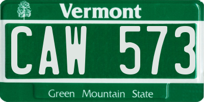VT license plate CAW573