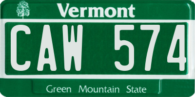 VT license plate CAW574