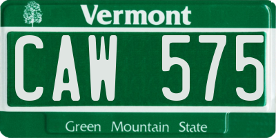 VT license plate CAW575