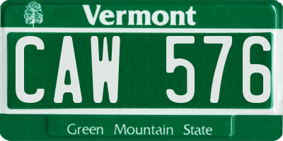 VT license plate CAW576