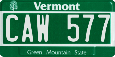 VT license plate CAW577