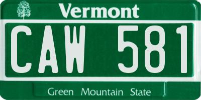 VT license plate CAW581