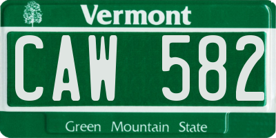 VT license plate CAW582