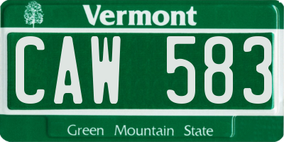 VT license plate CAW583