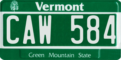 VT license plate CAW584