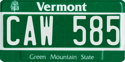 VT license plate CAW585