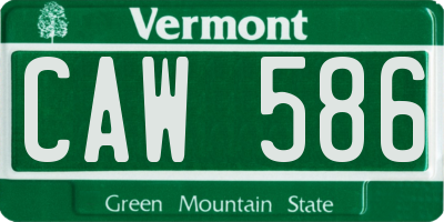 VT license plate CAW586