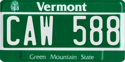 VT license plate CAW588