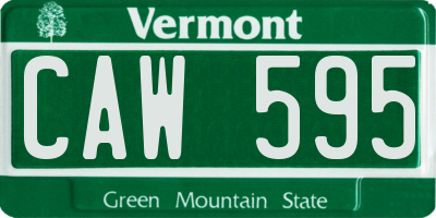 VT license plate CAW595