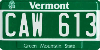 VT license plate CAW613