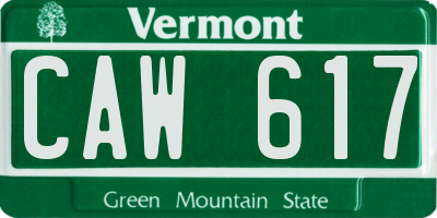 VT license plate CAW617