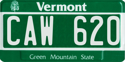 VT license plate CAW620
