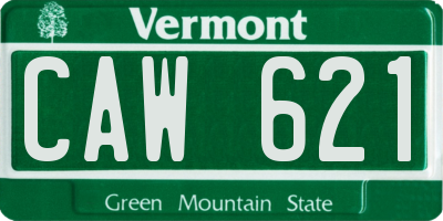 VT license plate CAW621