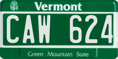 VT license plate CAW624